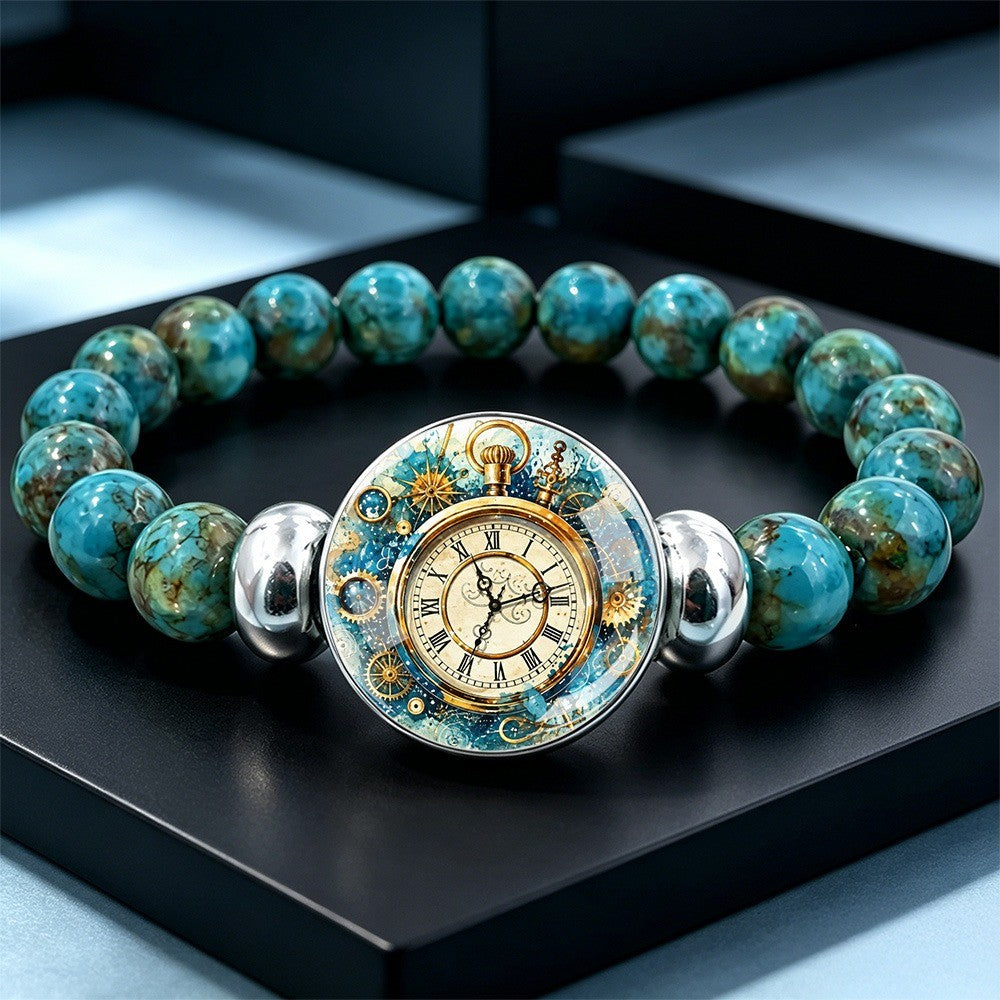 Turquoise Pocket Watch Bracelet