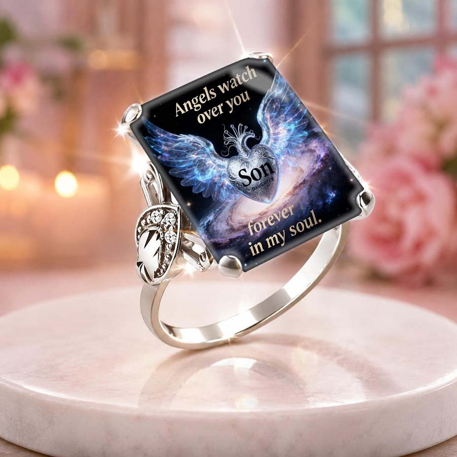 Son Angel Wing Square Ring