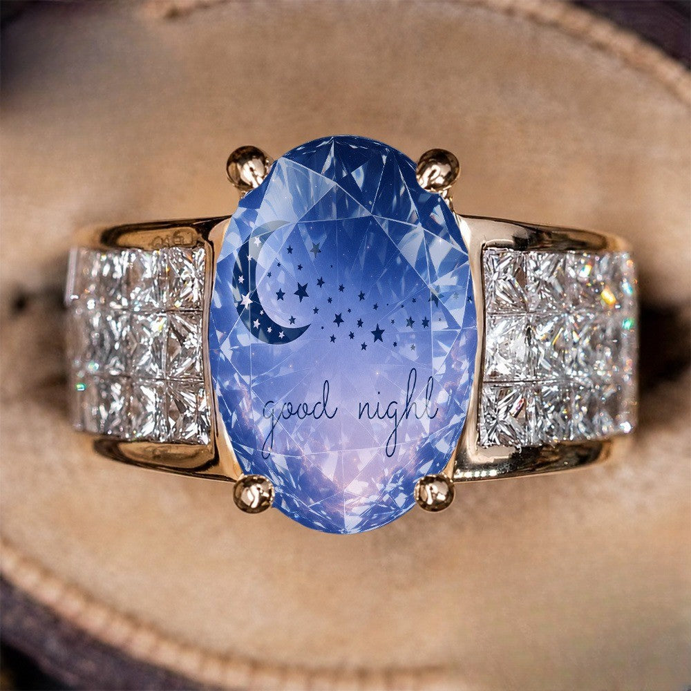 Good Night Moon Oval Ring