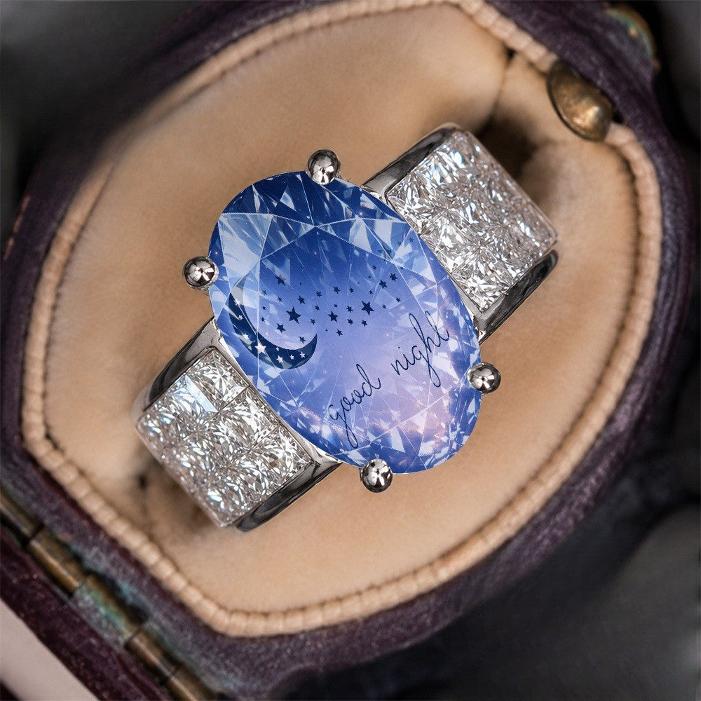 Good Night Moon Oval Ring