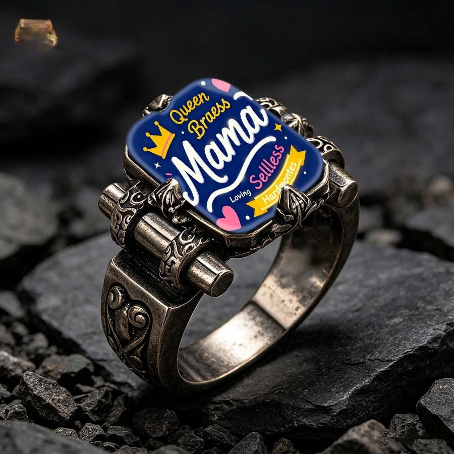 Mama Square Statement Ring