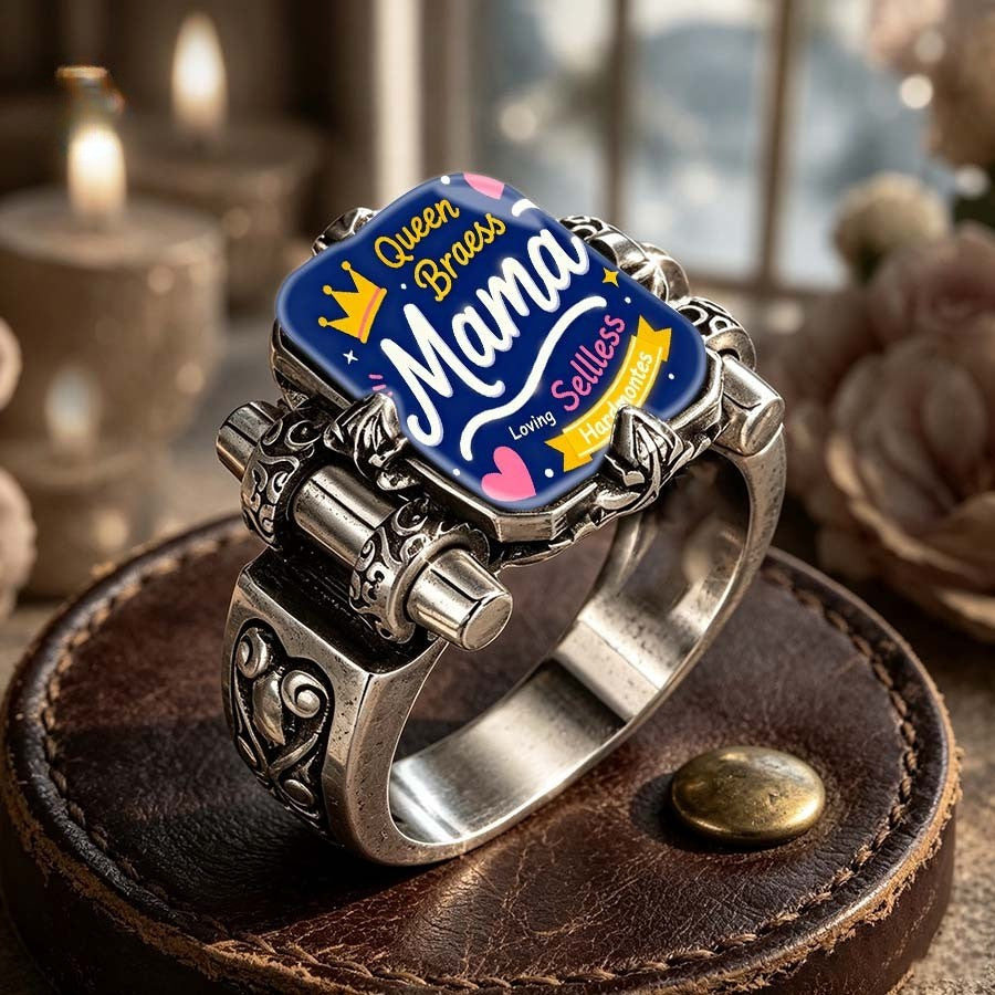 Mama Square Statement Ring