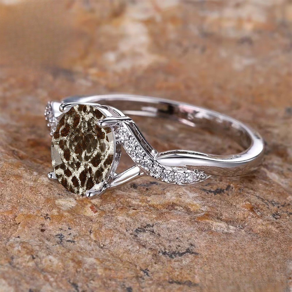 Brown Lace Oval Ring
