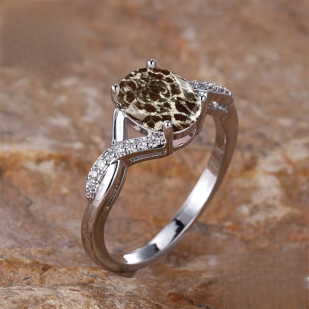 Brown Lace Oval Ring