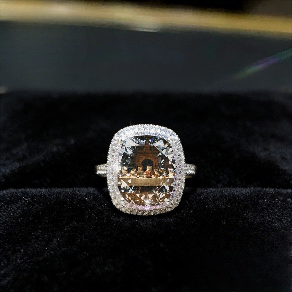 Cat's Last Supper Statement Ring