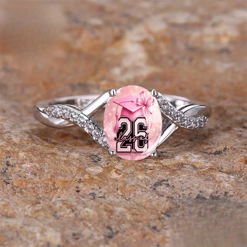 Pink Graduation Cap Ring