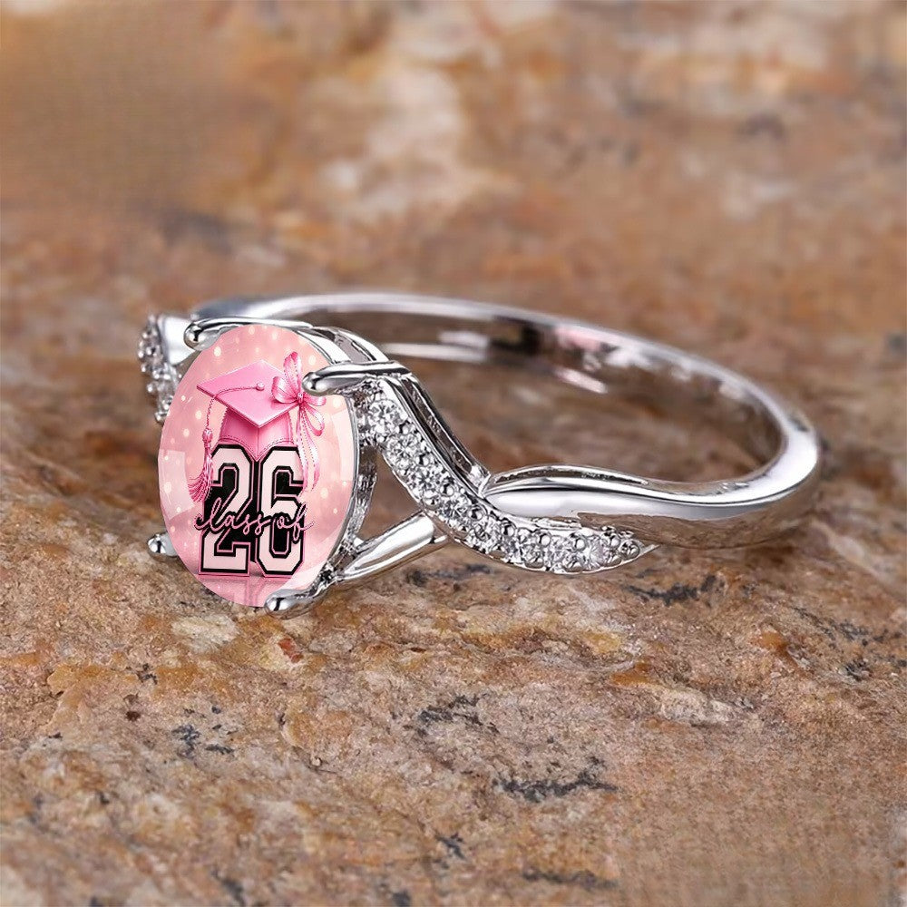 Pink Graduation Cap Ring