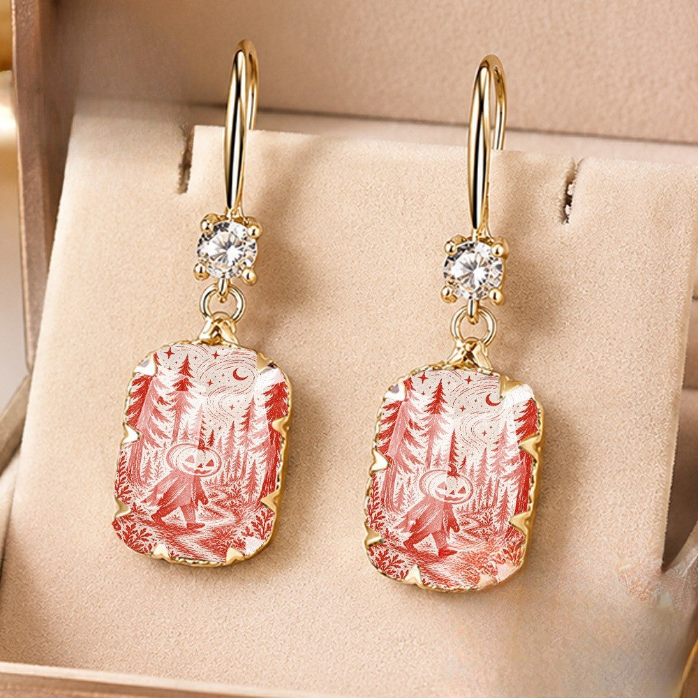 Forest Scene Drop Earrings