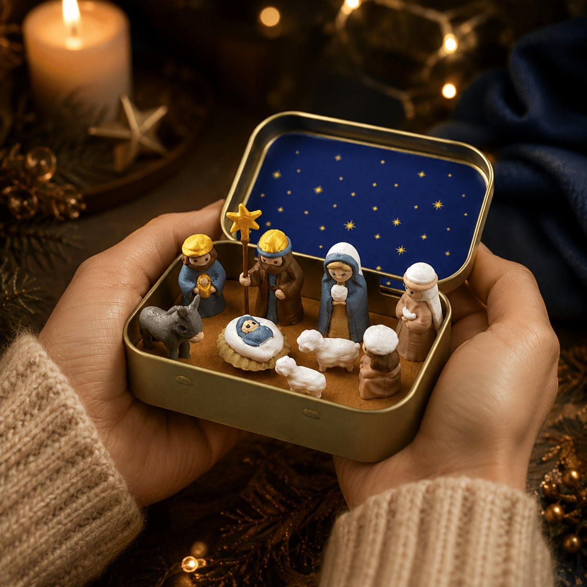 Miniature Nativity Scene Box
