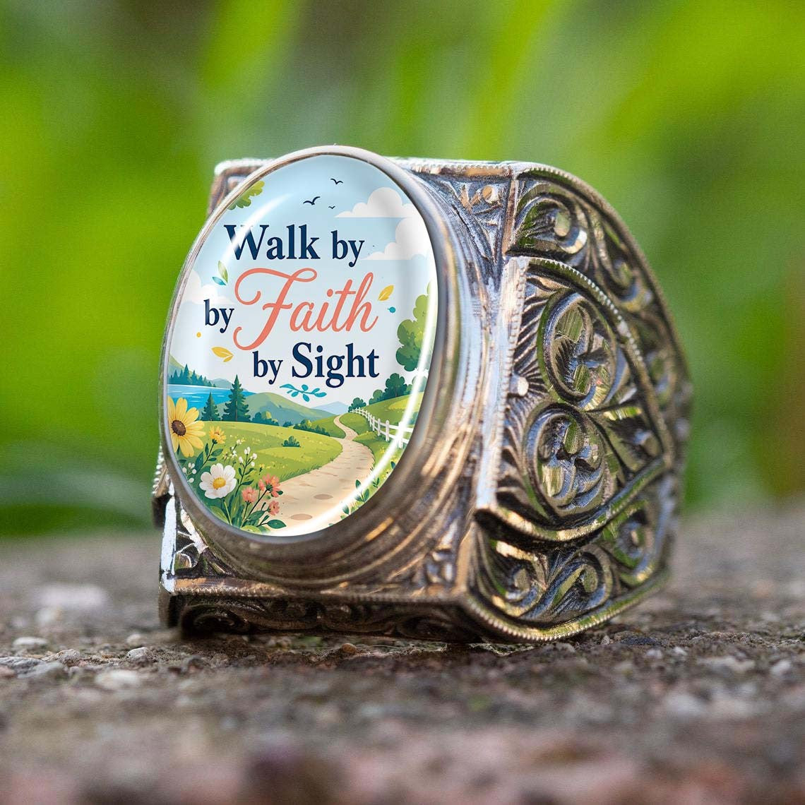 Walk by Faith Oval Ring