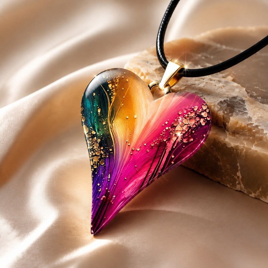 Gradient Art Heart Necklace