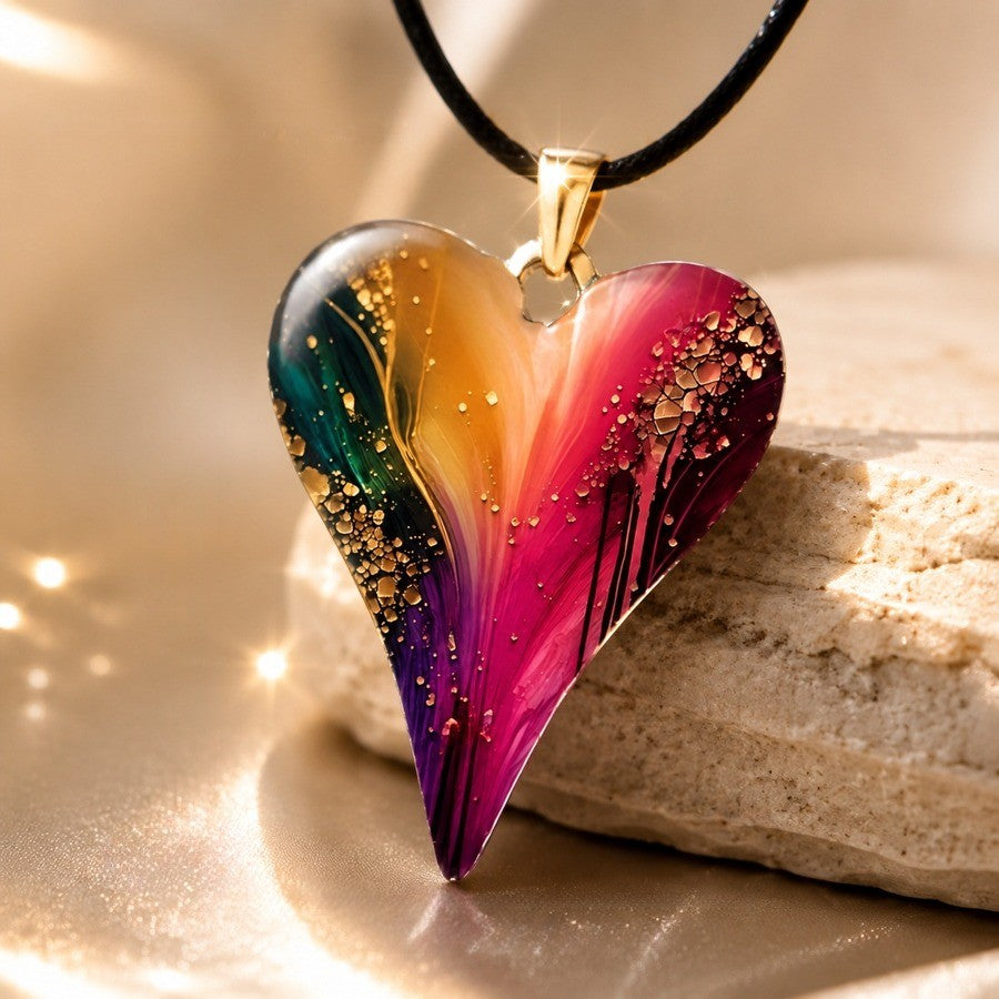Gradient Art Heart Necklace