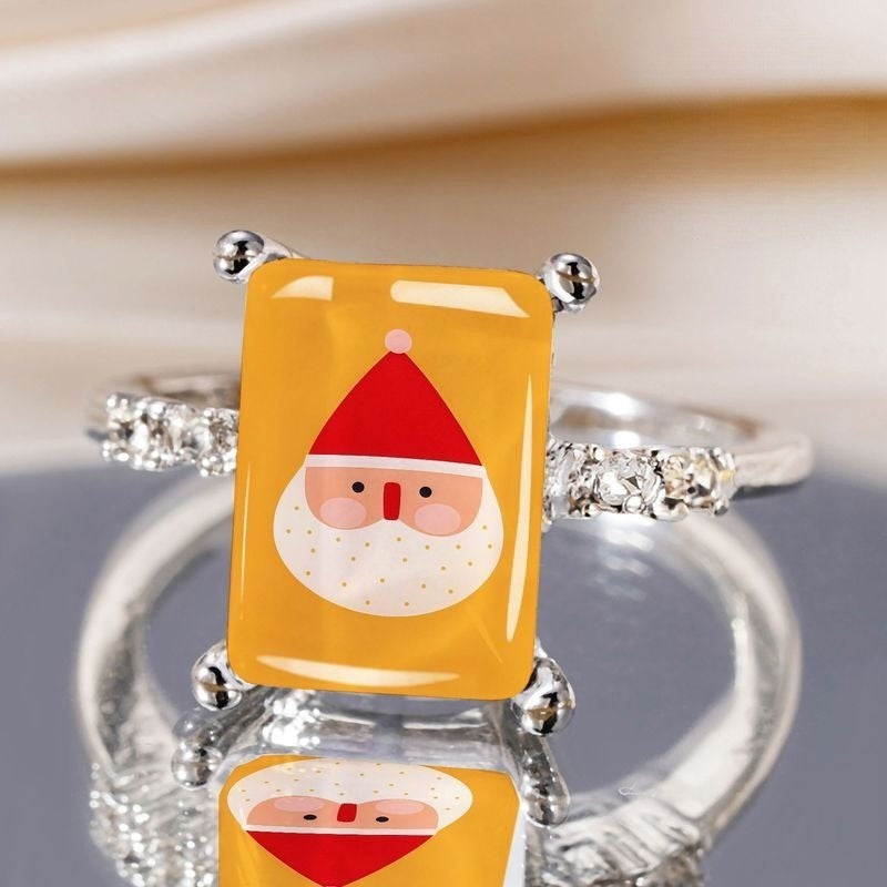 Santa Face Rectangle Ring
