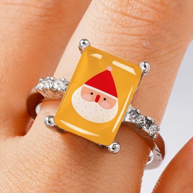 Santa Face Rectangle Ring