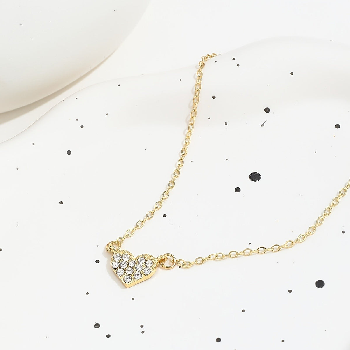 Paved Heart Pendant Necklace