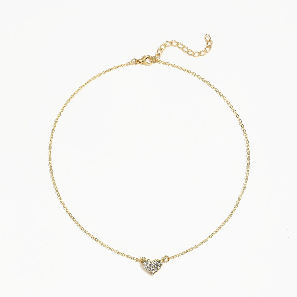 Paved Heart Pendant Necklace