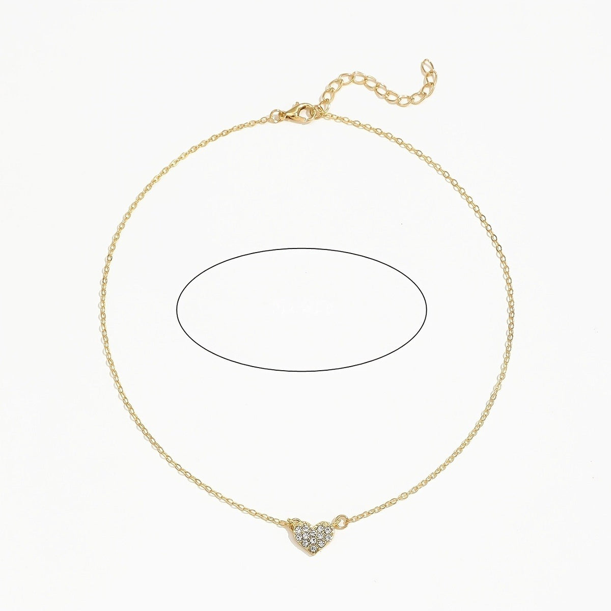 Paved Heart Pendant Necklace