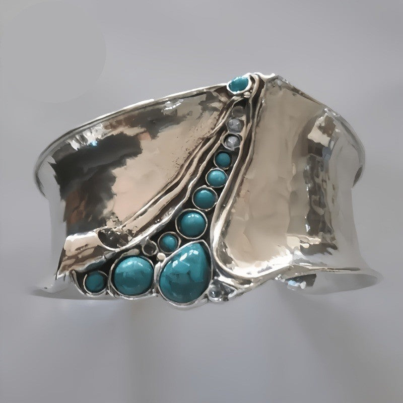 Hammered Turquoise Statement Ring