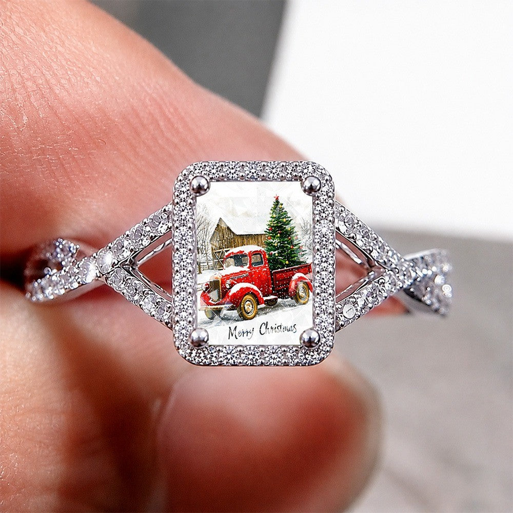 Christmas Truck Square Ring