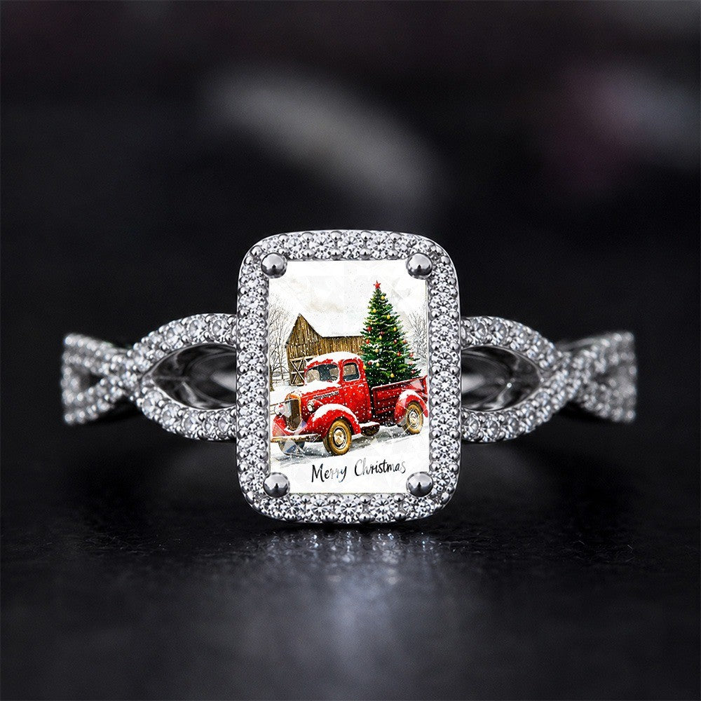 Christmas Truck Square Ring