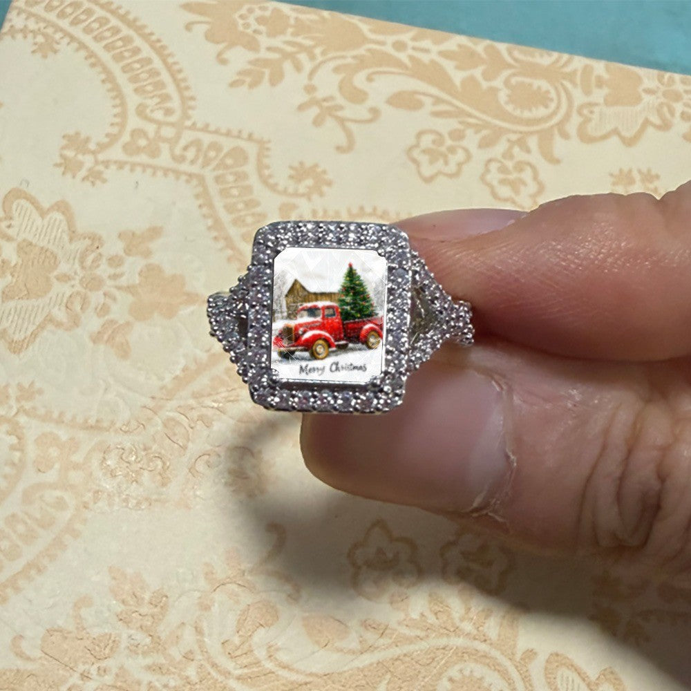 Christmas Truck Square Ring