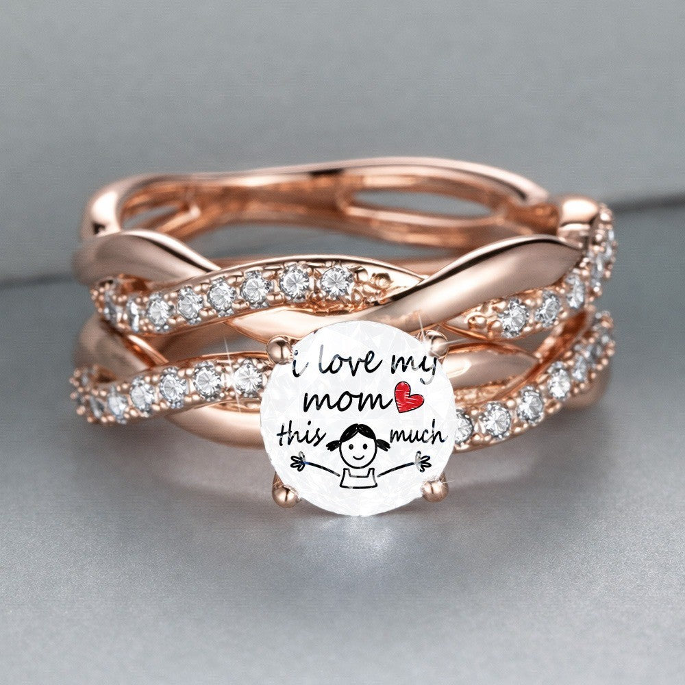 I Love My Mom Twist Band Ring