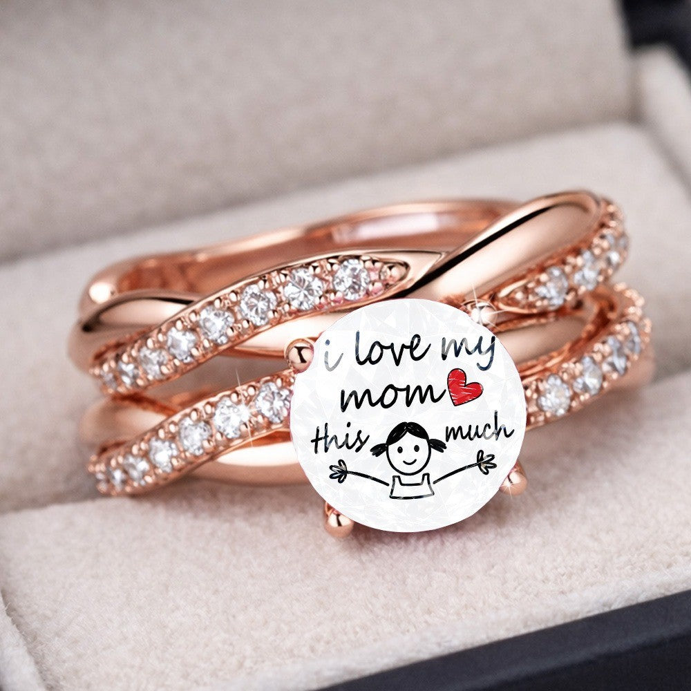 I Love My Mom Twist Band Ring