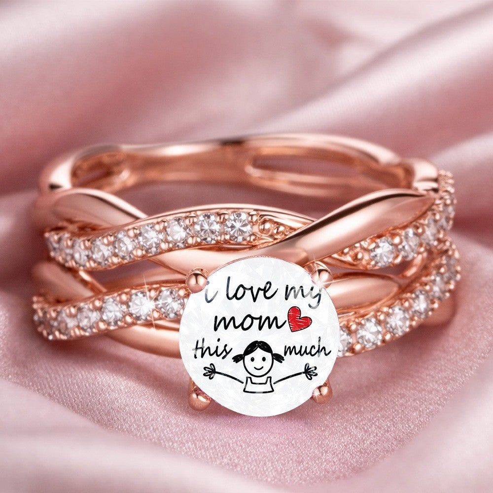I Love My Mom Twist Band Ring