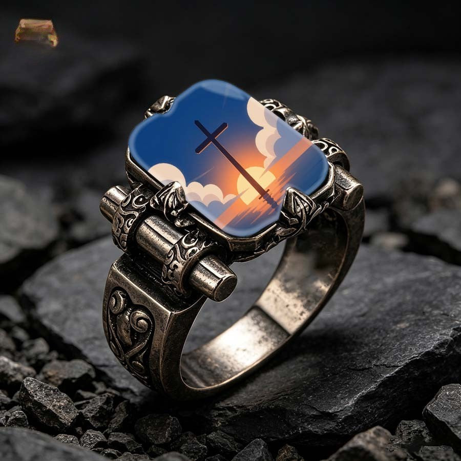 Cross Sunset Square Ring