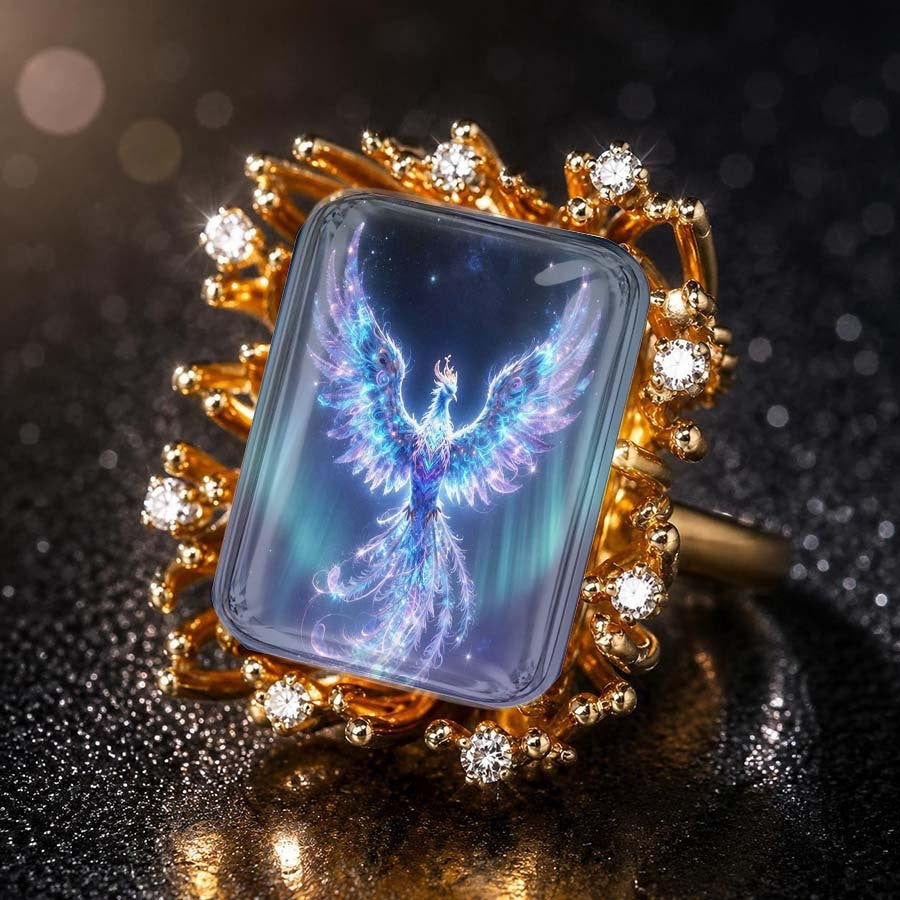 Blue Phoenix Square Ring