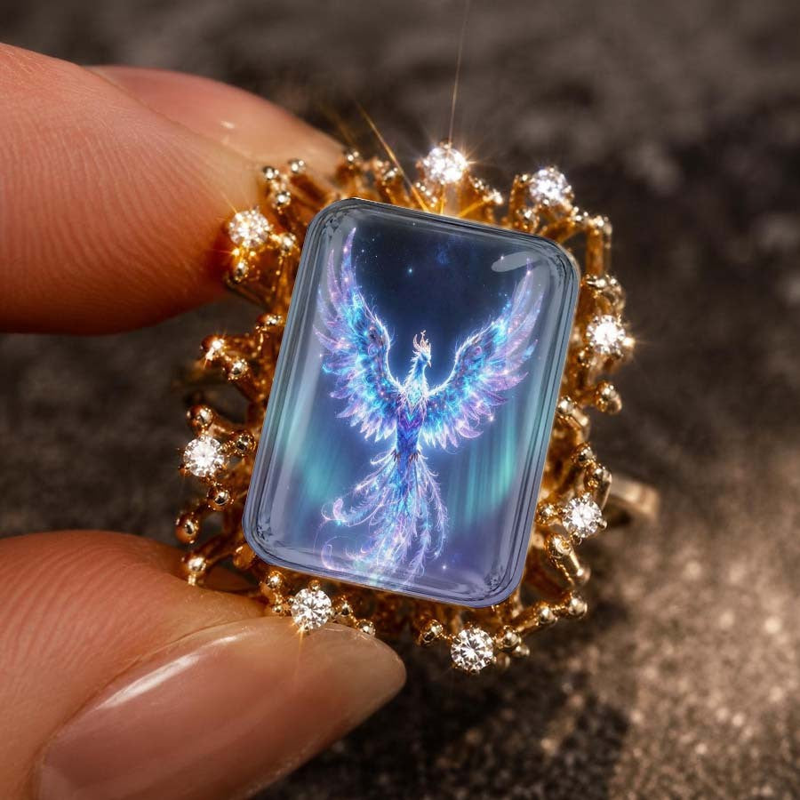 Blue Phoenix Square Ring