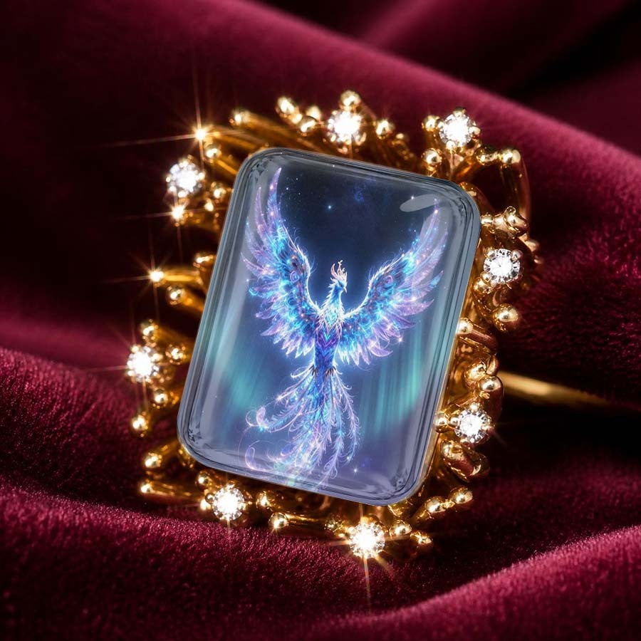 Blue Phoenix Square Ring