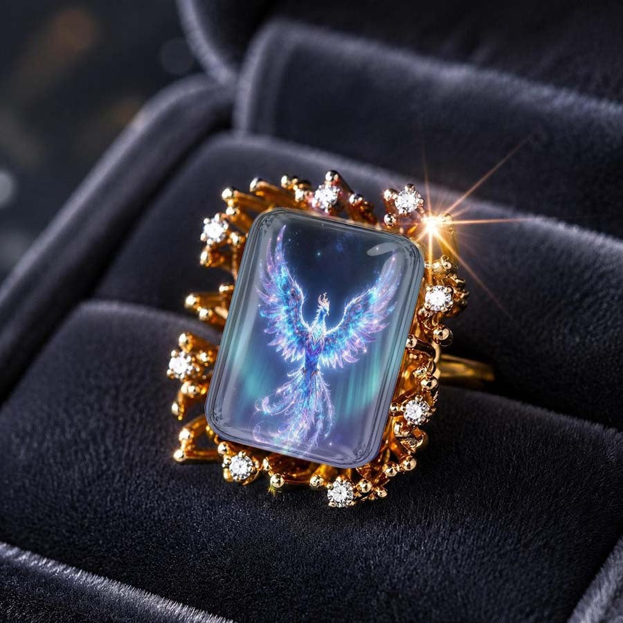 Blue Phoenix Square Ring