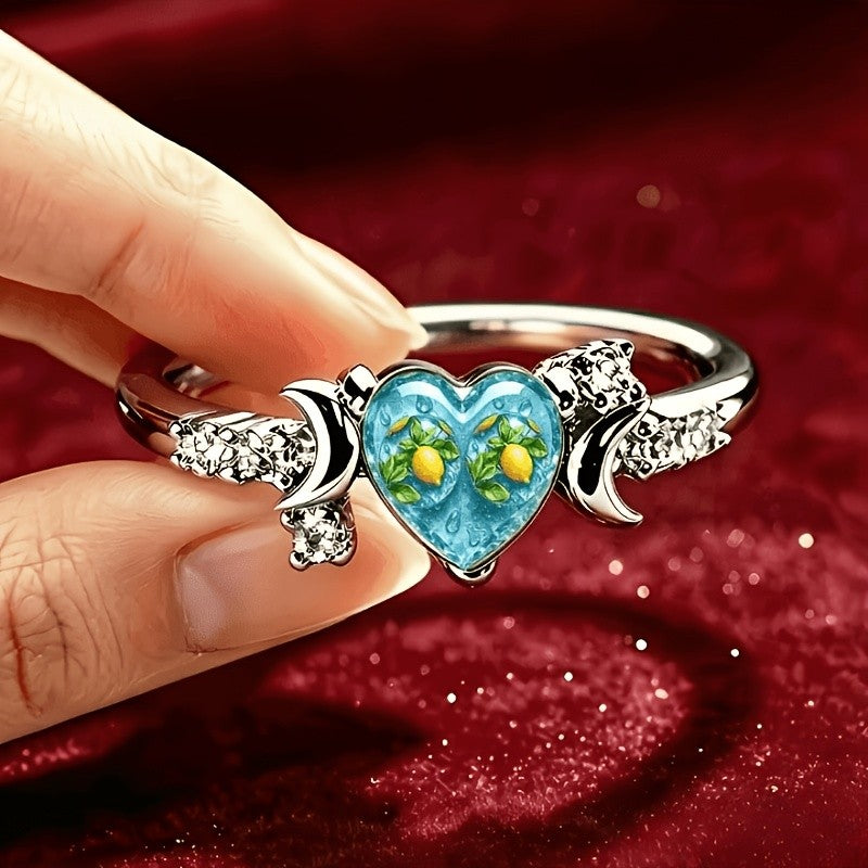Lemon Heart Crystal Ring