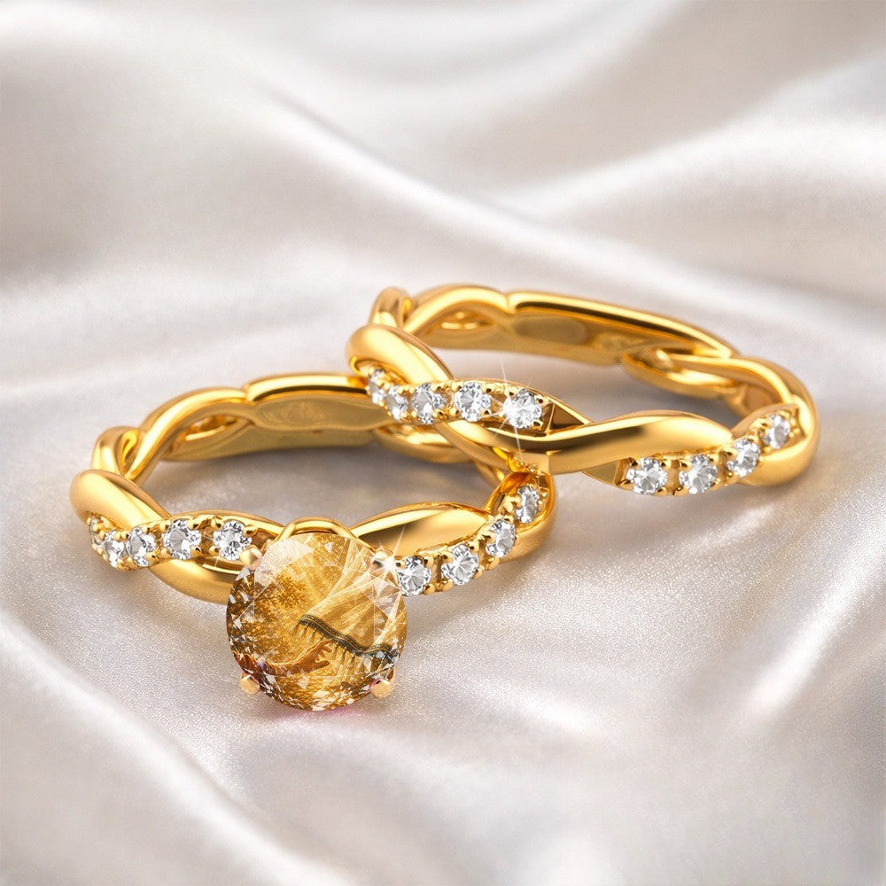 Twisted Crystal Sunburst Ring