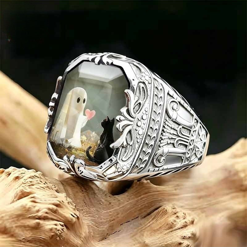 Ghost & Cat Square Ring