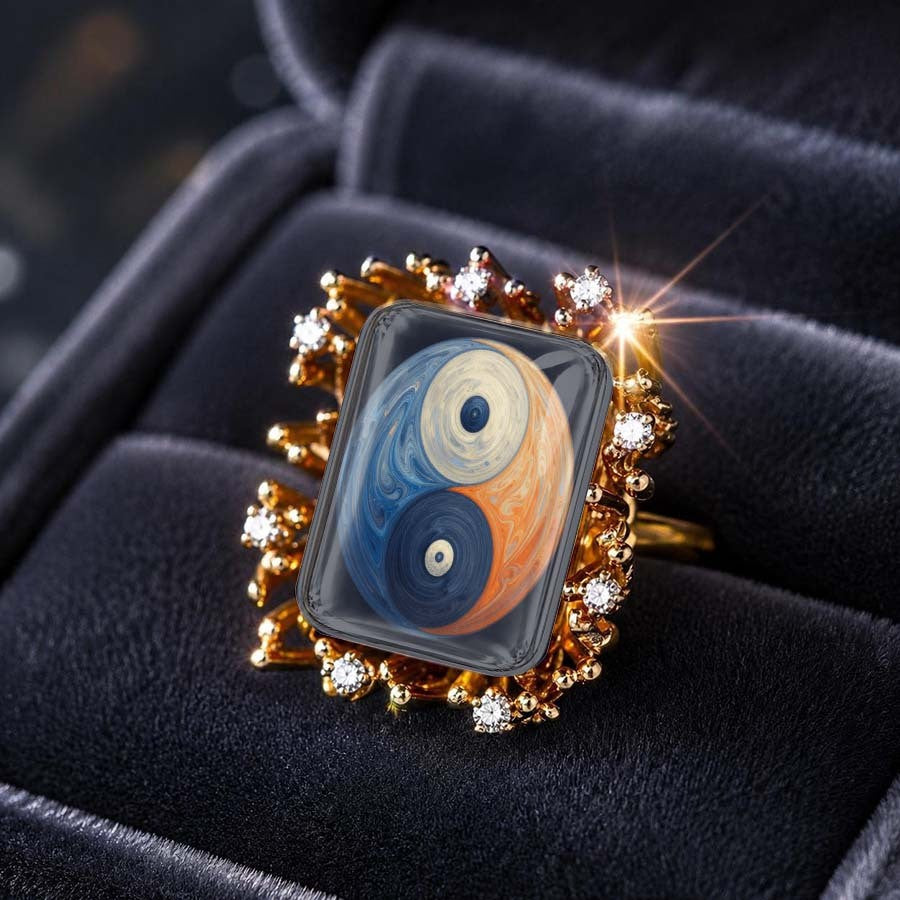 Marbled Yin Yang Ring