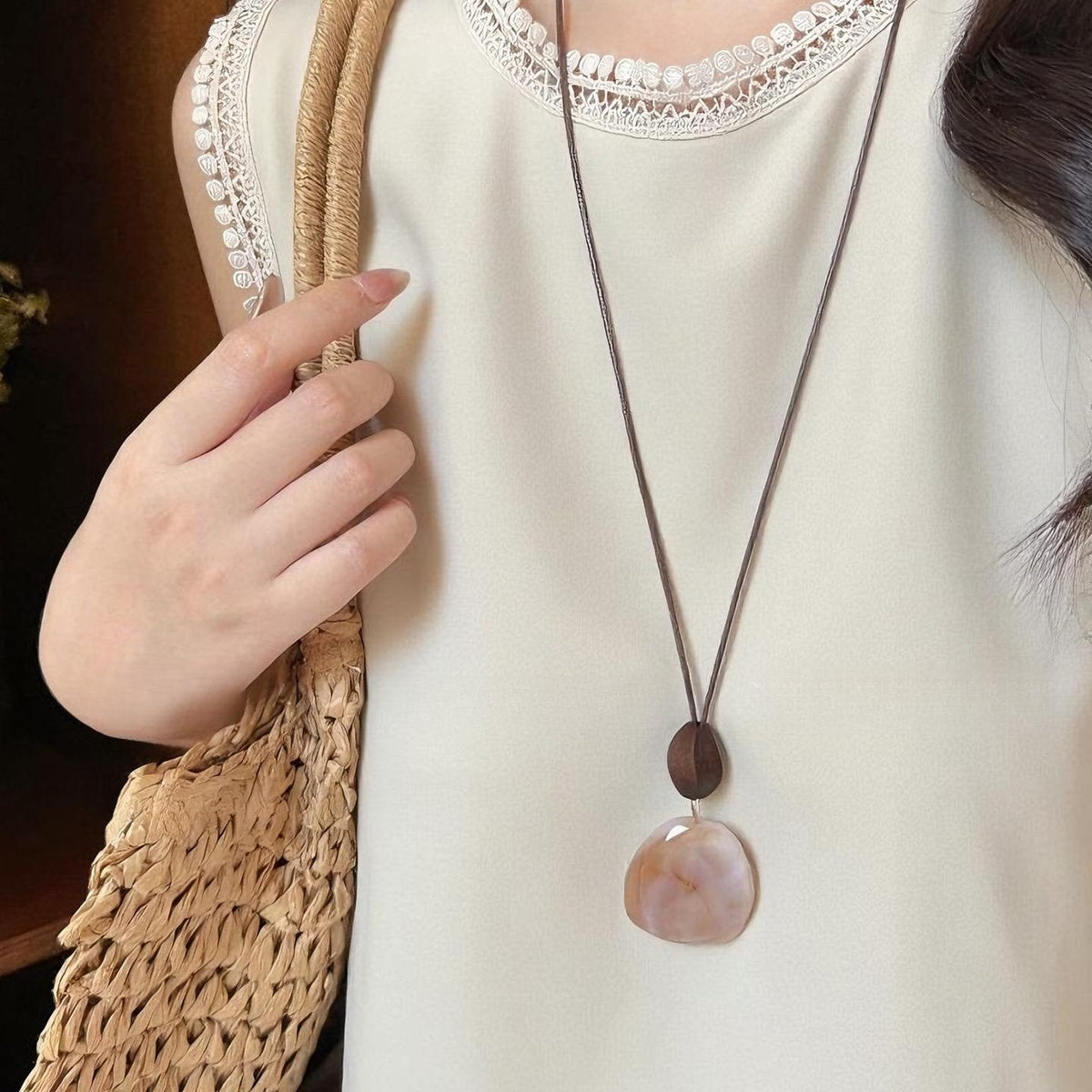 Ombre Resin Pendant Necklace