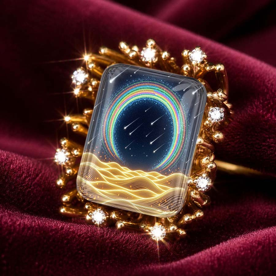 Rainbow Meteor Statement Ring