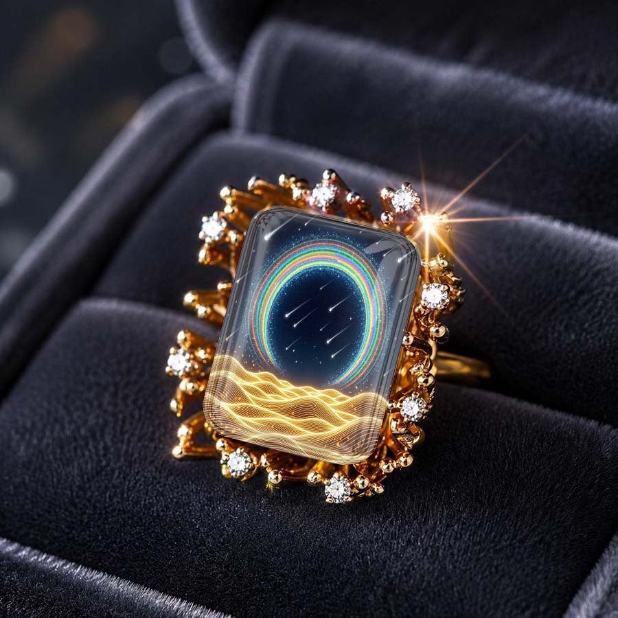 Rainbow Meteor Statement Ring