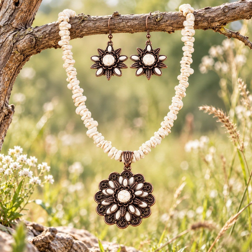 Antique Sunburst Pearl Jewelry Set