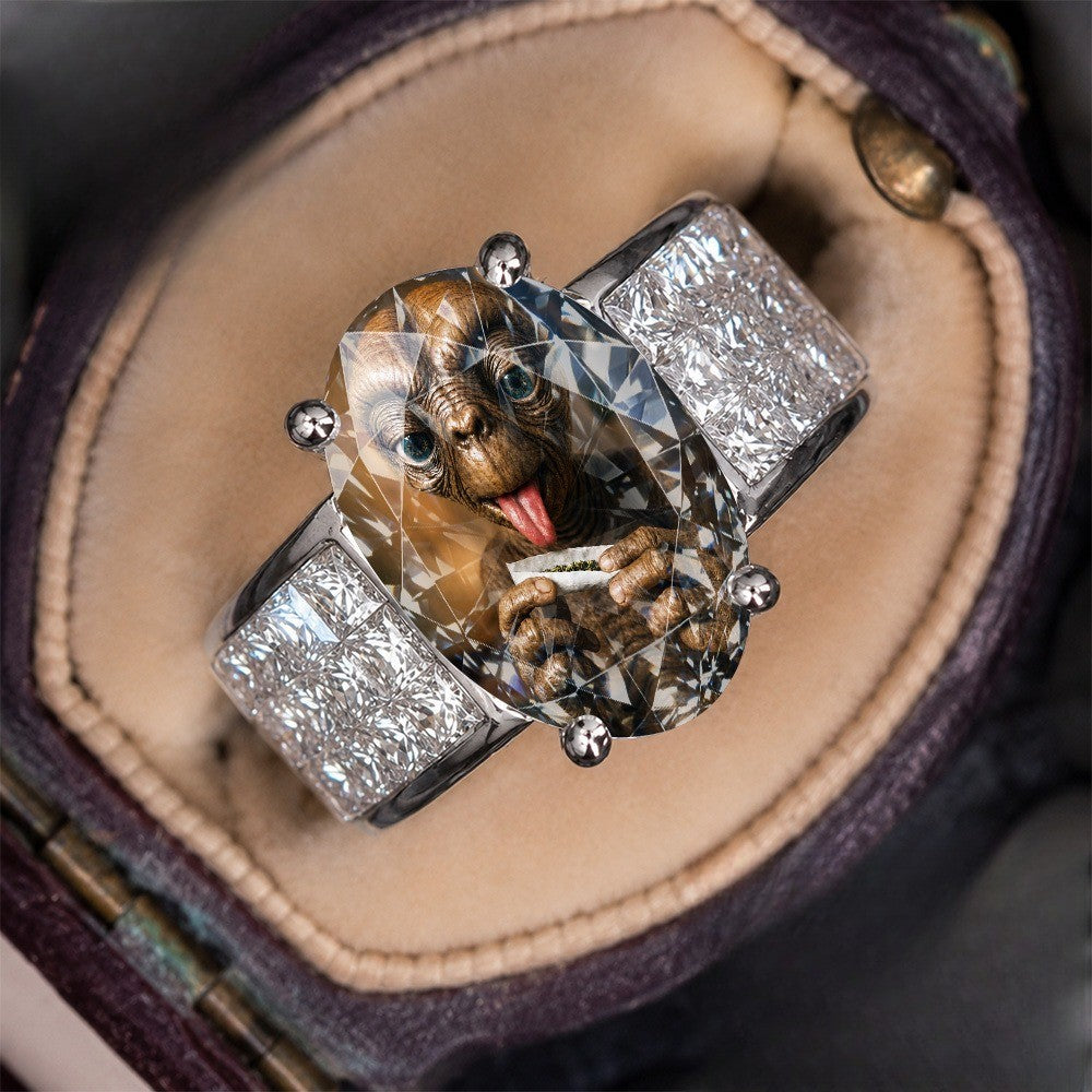 Crystal Face Statement Ring