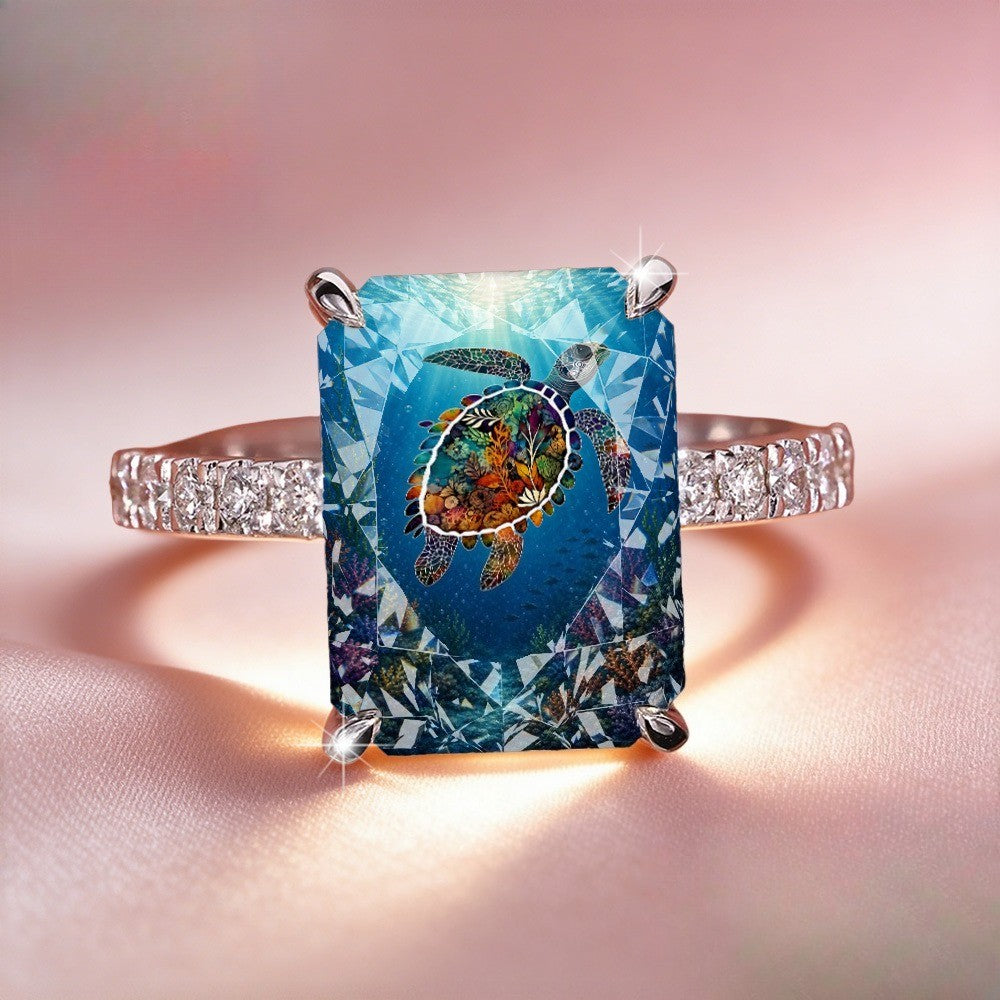 Sea Turtle Square Ring