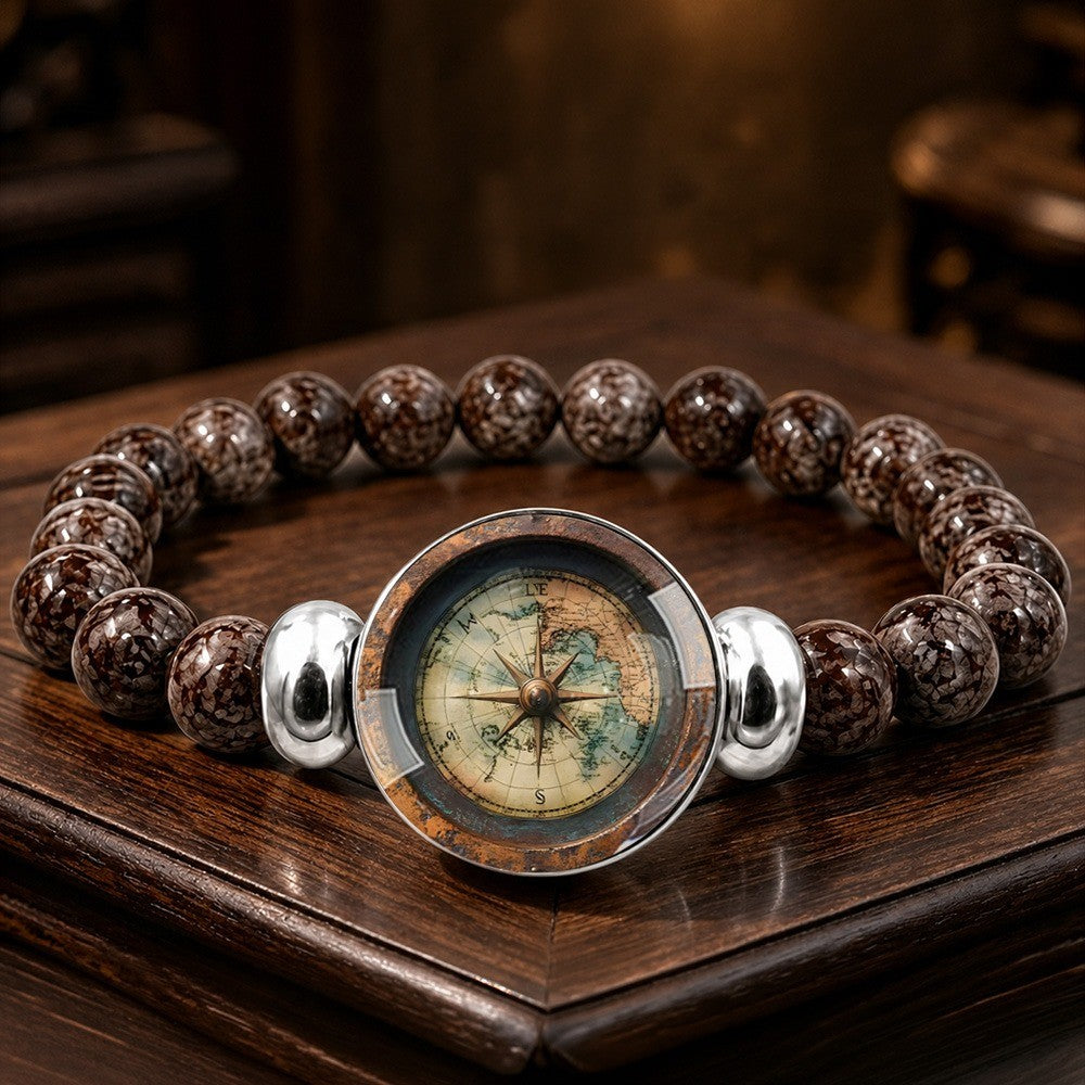 Vintage Compass Bead Bracelet