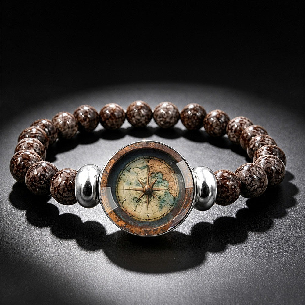 Vintage Compass Bead Bracelet