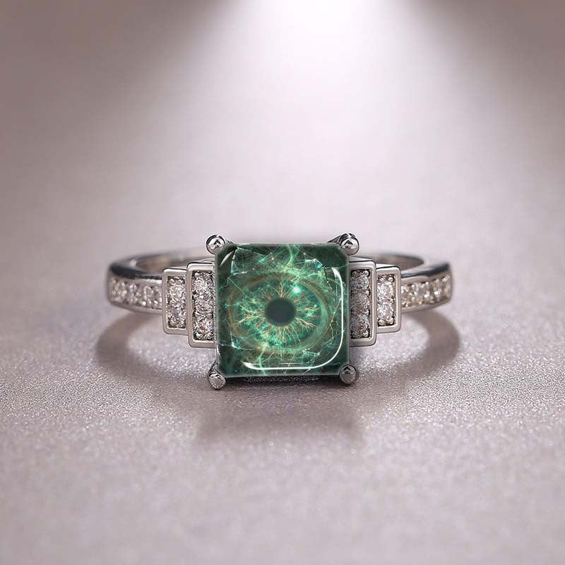 Green Eye Square Ring