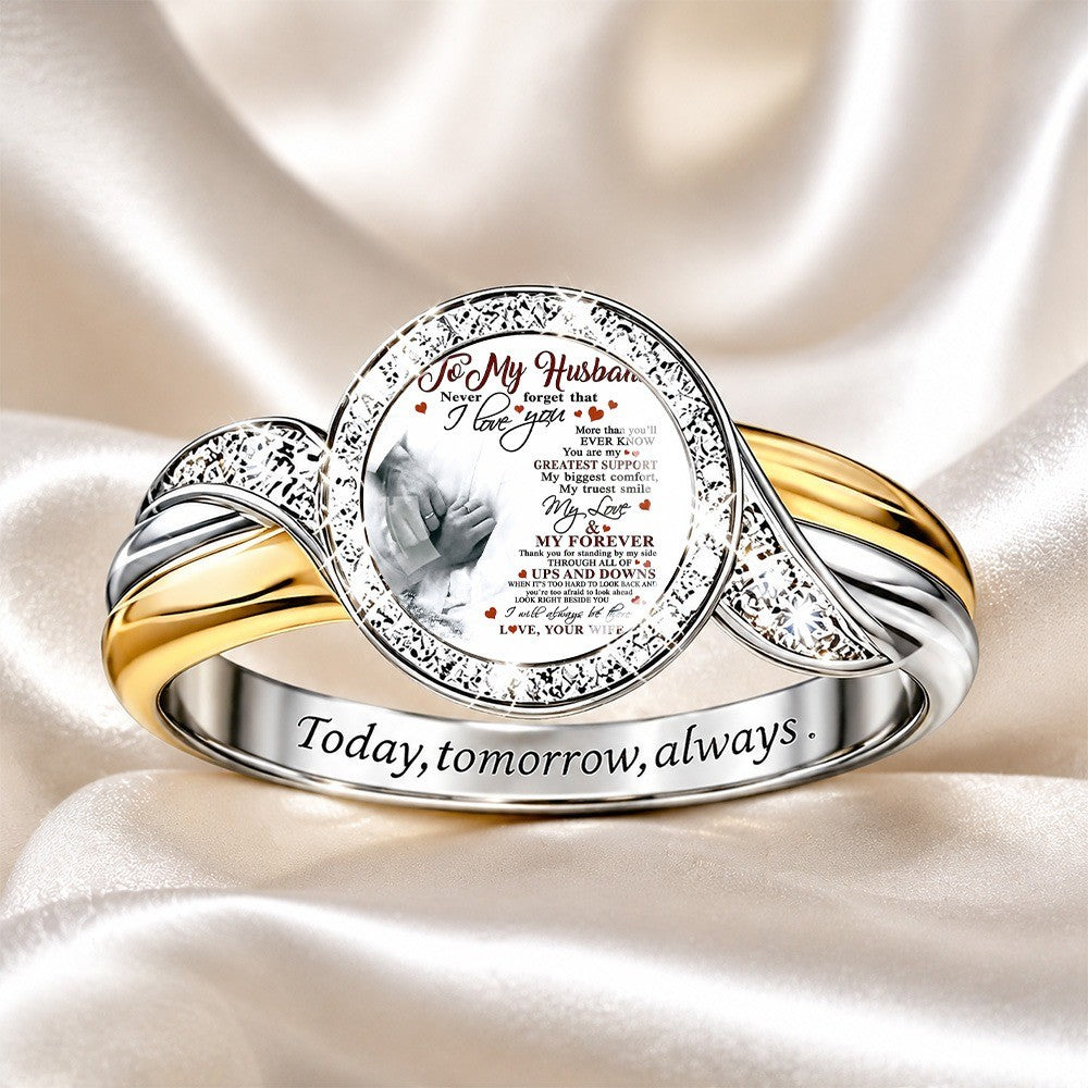 To My Husband Message Ring