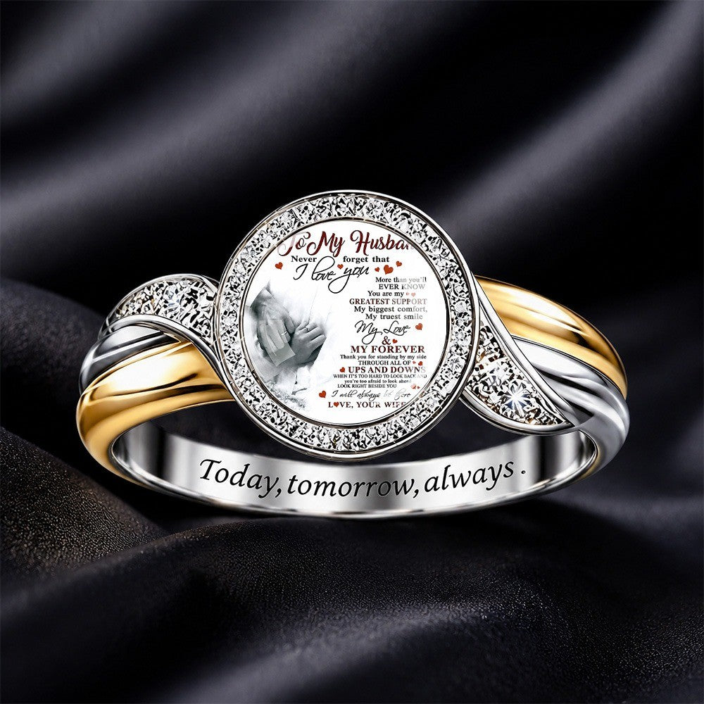 To My Husband Message Ring