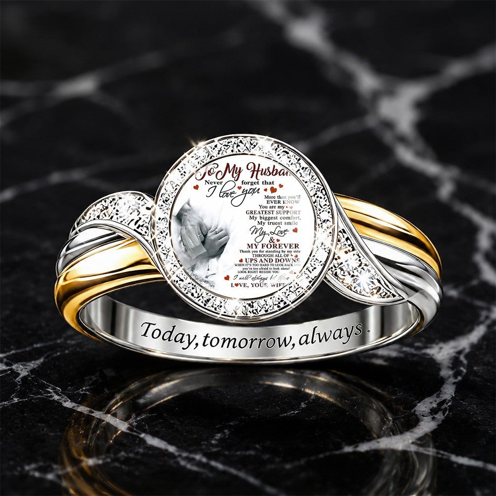 To My Husband Message Ring