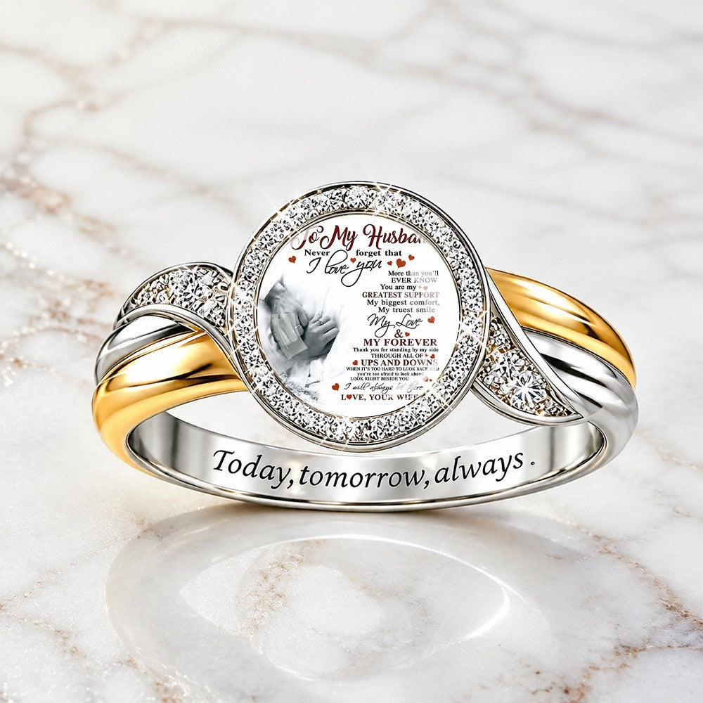 To My Husband Message Ring